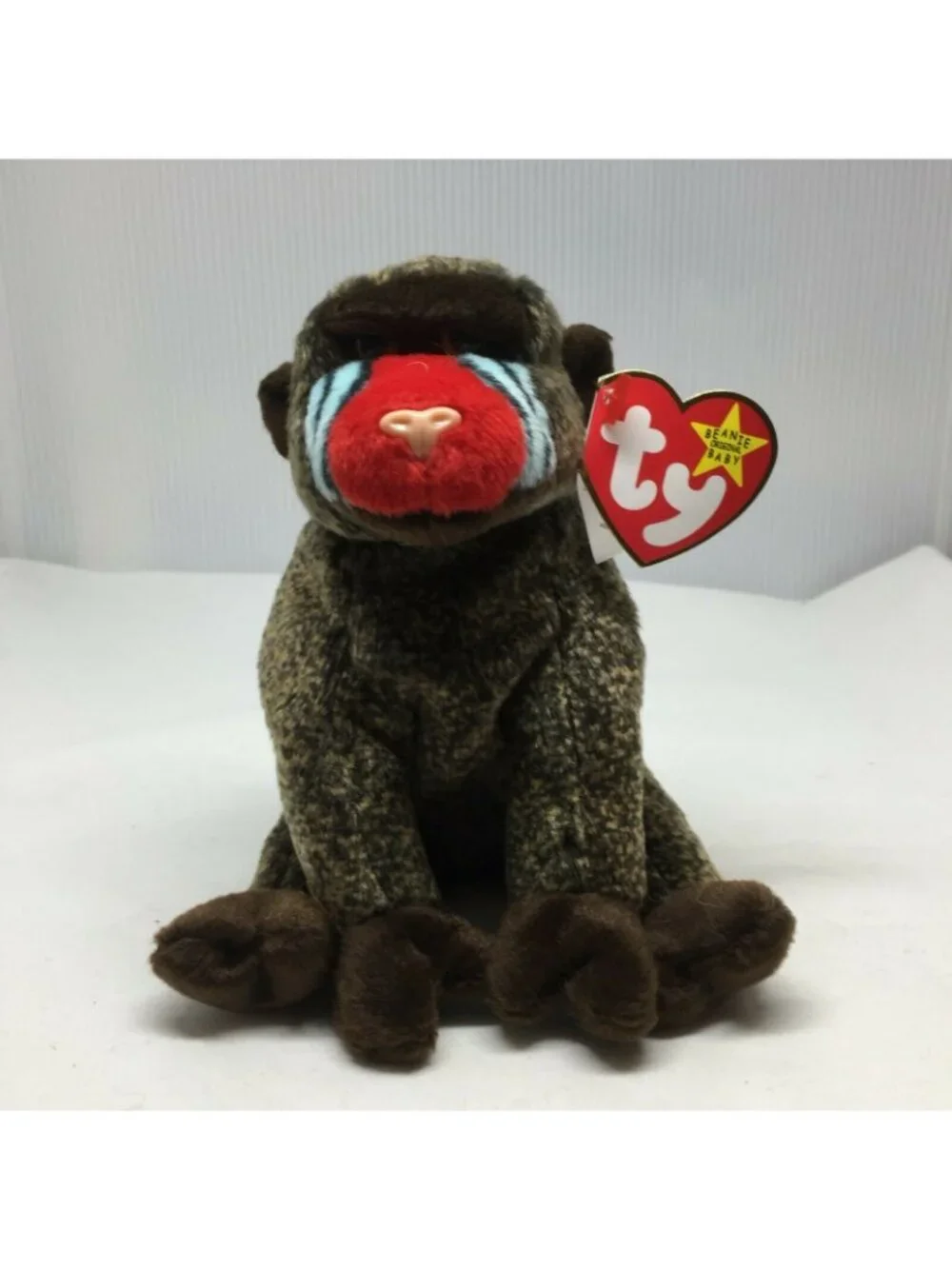 Ty Beanie Baby Cheeks Baboon Plush Stuffed Animal Toy Retired Tag May 18 1999
